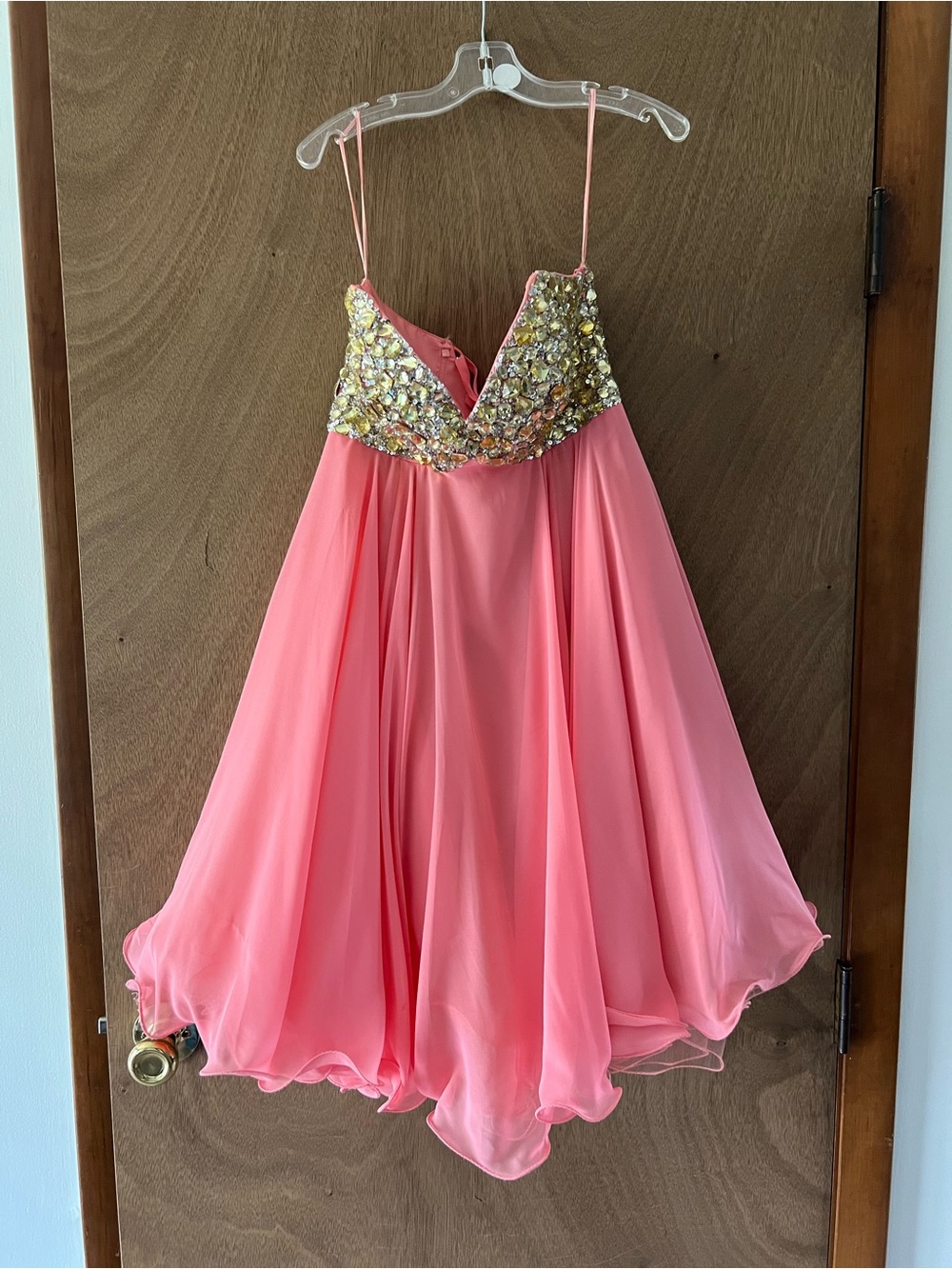 Pink Beaded Bodice Party Mini Dress